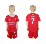 Liverpool #7 Milner Red Home Kid Soccer Club Jersey1
