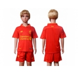 Liverpool Blank Red Home Kid Soccer Club Jersey2