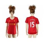Women's Liverpool #15 Lovren Red Home Soccer Club Jersey