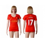 Women's Liverpool #17 Sakho Red Home Soccer Club Jersey