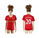 Women's Liverpool #20 Cissokho Red Home Soccer Club Jersey