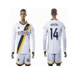 Los Angeles Galaxy #14 ROGERS White Home Long Sleeves Soccer Club Jersey