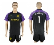 Manchester City #1 C.Bravo Black Goalkeeper Soccer Club Jersey