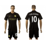 Manchester City #10 Kun Aguero Away Soccer Club Jersey2