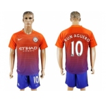 Manchester City #10 Kun Aguero Sec Away Soccer Club Jersey