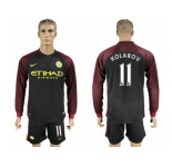 Manchester City #11 Kolarov Away Long Sleeves Soccer Club Jersey