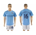 Manchester City #16 Gundogan Home Soccer Club Jersey