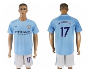 Manchester City #17 De Bruyne Home Soccer Club Jersey