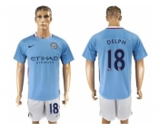 Manchester City #18 Delph Home Soccer Club Jersey1