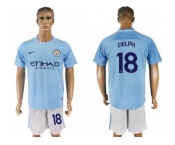 Manchester City #18 Delph Home Soccer Club Jersey