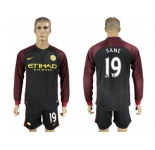 Manchester City #19 Sane Away Long Sleeves Soccer Club Jersey