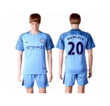 Manchester City #20 Mangala Home Soccer Club Jersey1