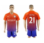 Manchester City #21 Silva Sec Away Soccer Club Jersey