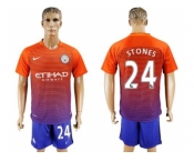 Manchester City #24 Stones Sec Away Soccer Club Jersey
