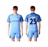 Manchester City #25 Fernandinho Home Soccer Club Jersey2