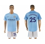 Manchester City #25 Fernandinho Home Soccer Club Jersey