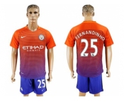 Manchester City #25 Fernandinho Sec Away Soccer Club Jersey