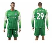 Manchester City #29 Wright Green Goalkeeper Long Sleeves Soccer Club Jersey