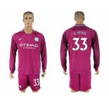 Manchester City #33 G.Jesus Away Long Sleeves Soccer Club Jersey