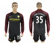 Manchester City #35 Zinchenko Away Long Sleeves Soccer Club Jersey