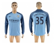 Manchester City #35 Zinchenko Home Long Sleeves Soccer Club Jersey1
