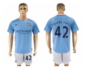 Manchester City #42 Toure Yaya Home Soccer Club Jersey1