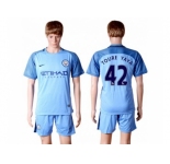 Manchester City #42 Toure Yaya Home Soccer Club Jersey2
