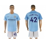 Manchester City #42 Toure Yaya Home Soccer Club Jersey