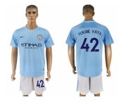 Manchester City #42 Toure Yaya Home Soccer Club Jersey