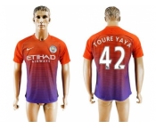 Manchester City #42 Toure Yaya Sec Away Soccer Club Jersey1