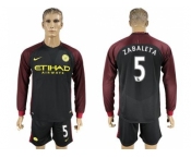 Manchester City #5 Zabaleta Away Long Sleeves Soccer Club Jersey