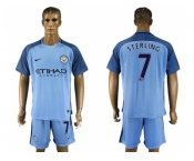 Manchester City #7 Sterling Home Soccer Club Jersey3