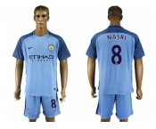 Manchester City #8 Nasri Home Soccer Club Jersey2