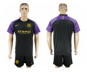 Manchester City Blank Black Goalkeeper Soccer Club Jersey