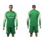 Manchester City Blank Green Goalkeeper Long Sleeves Soccer Club Jersey