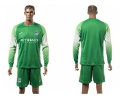 Manchester City Blank Green Goalkeeper Long Sleeves Soccer Club Jersey