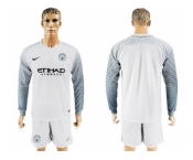 Manchester City Blank White Goalkeeper Long Sleeves Soccer Club Jersey