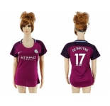 Women Manchester City #17 De Bruyne Away Soccer Club Jersey
