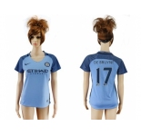 Women's Manchester City #17 De Bruyne Home Soccer Club Jersey1