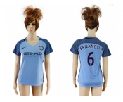 Women's Manchester City #6 Fernando.R Home Soccer Club Jersey