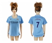 Women's Manchester City #7 Sterling Home Soccer Club Jersey