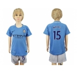 Manchester City #15 Navas Home Kid Soccer Club Jersey