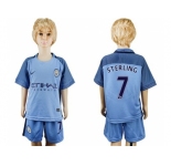 Manchester City #7 Sterling Home Kid Soccer Club Jersey1