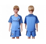 Manchester City Blank Home Kid Soccer Club Jersey1