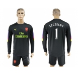 Arsenal #1 Szczesny Black Long Sleeves Goalkeeper Soccer Country Jersey