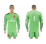 Arsenal #1 Szczesny Green Goalkeeper Long Sleeves Soccer Club Jersey