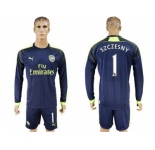 Arsenal #1 Szczesny Sec Away Long Sleeves Soccer Club Jersey