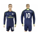 Arsenal #10 Wilshere Sec Away Long Sleeves Soccer Club Jersey