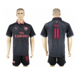 Arsenal #11 Ozil Black Red Soccer Club Jersey