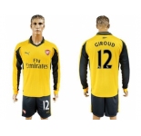 Arsenal #12 Giroud Away Long Sleeves Soccer Club Jersey